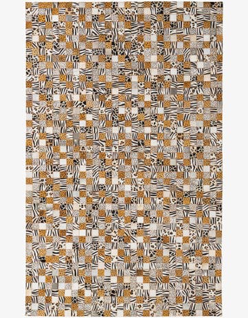 5' 1 x 8' 1 Cowhide Leather Rug