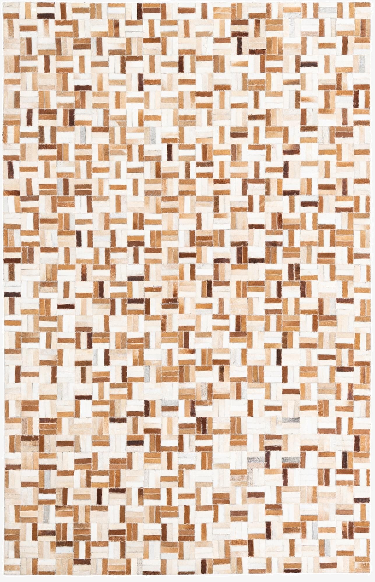 5' 1 x 8' Cowhide Leather Rug