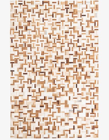 5' 1 x 8' Cowhide Leather Rug