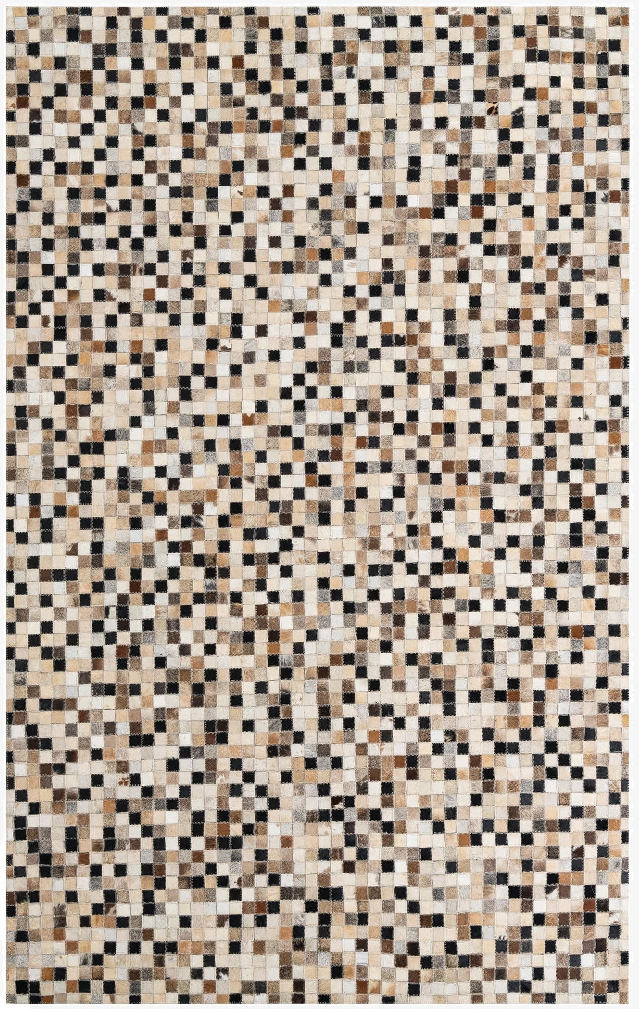 5' 1 x 8' Cowhide Leather Rug