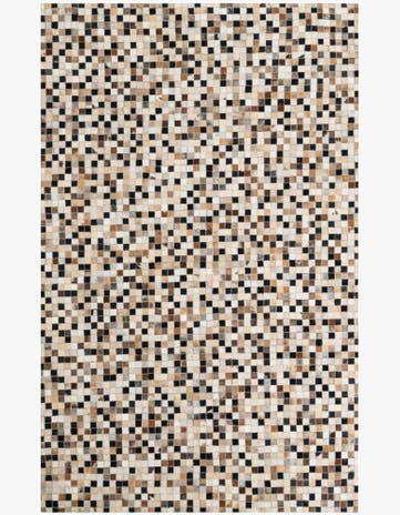 5' 1 x 8' Cowhide Leather Rug