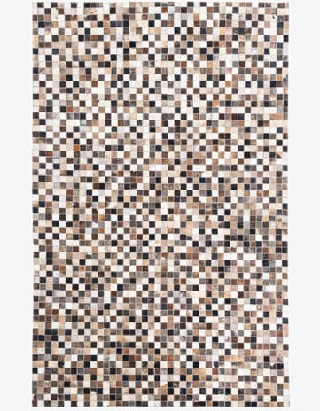 5' 1 x 8' Cowhide Leather Rug