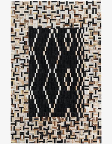 5' x 7' 10 Cowhide Leather Rug