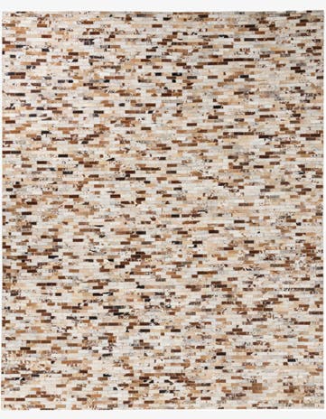 8' 1 x 10' Cowhide Leather Rug