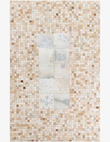 5' 1 x 8' Cowhide Leather Rug