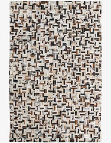 5' 2 x 7' 9 Cowhide Leather Rug