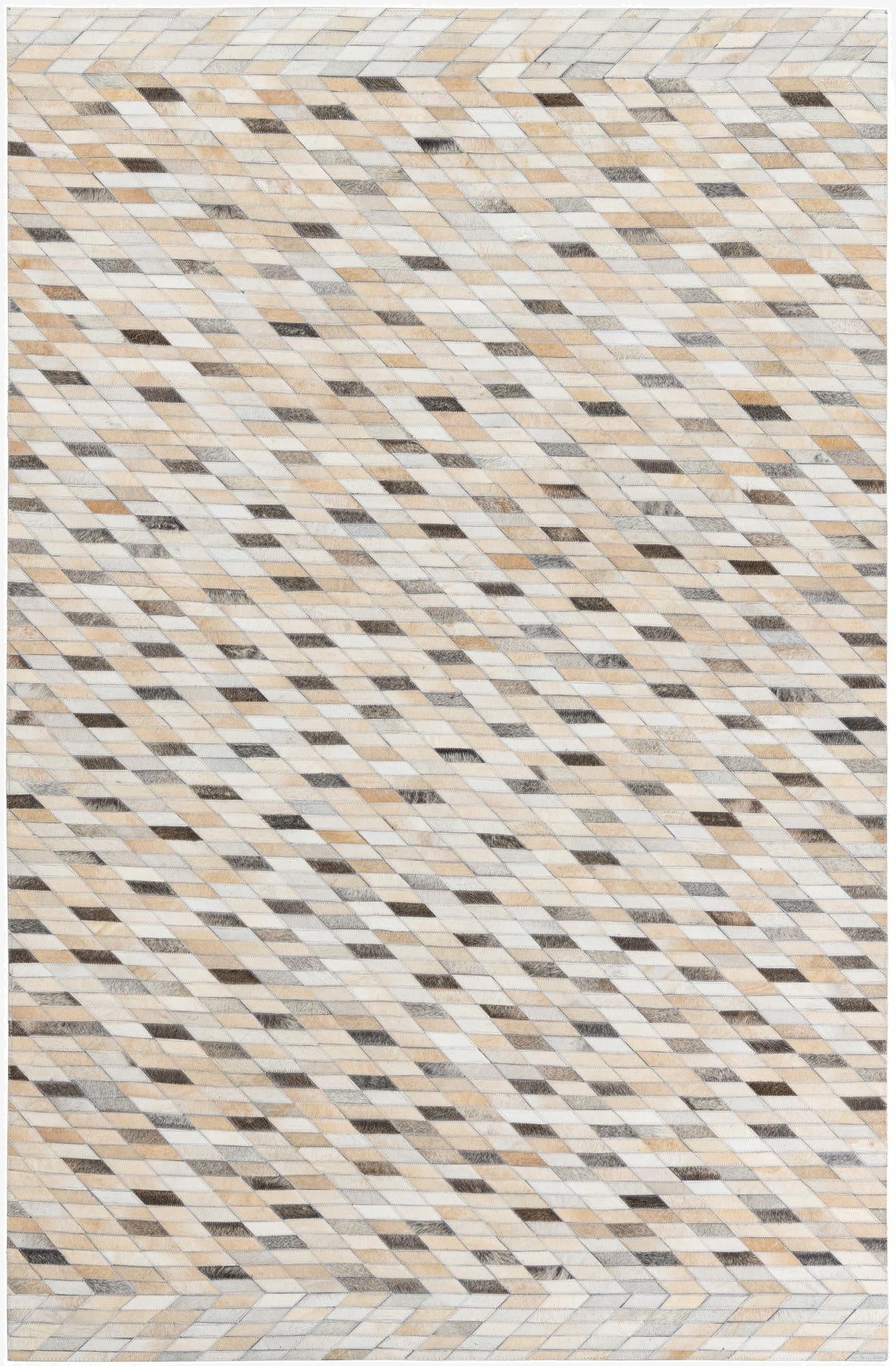 5' 1 x 7' 10 Cowhide Leather Rug