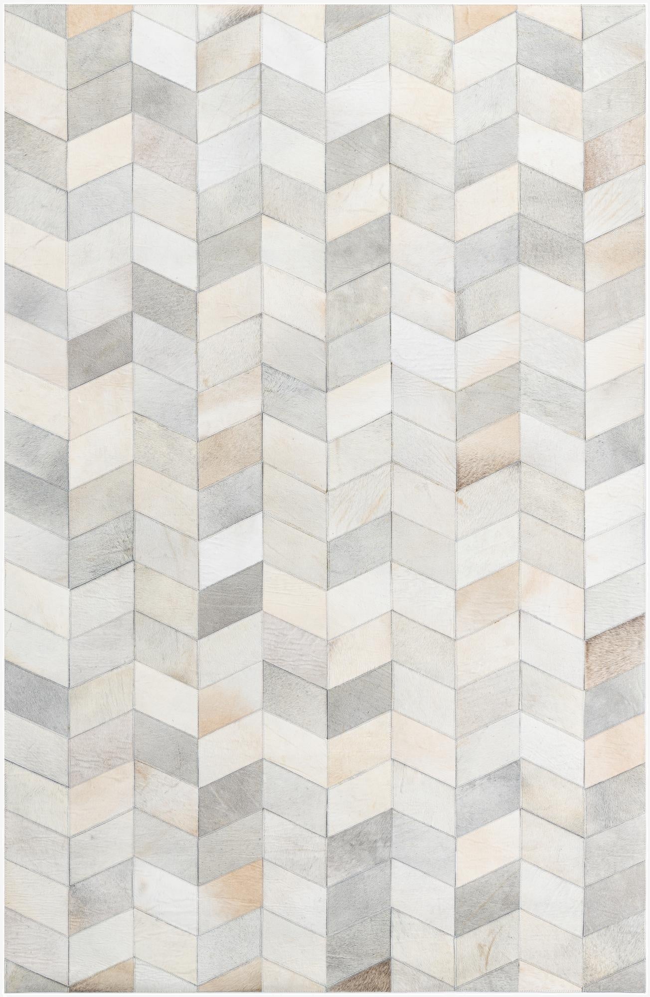 5' 2 x 8' Cowhide Leather Rug