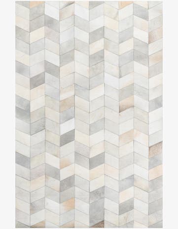 5' 2 x 8' Cowhide Leather Rug