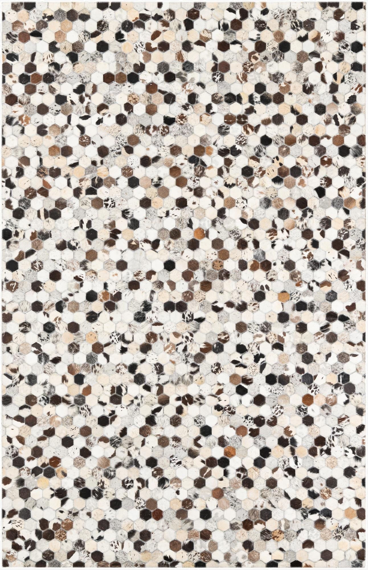 5' 1 x 7' 10 Cowhide Leather Rug