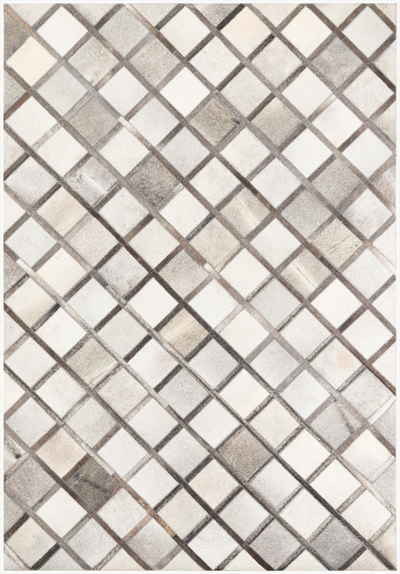 5' 4 x 7' 10 Cowhide Leather Rug