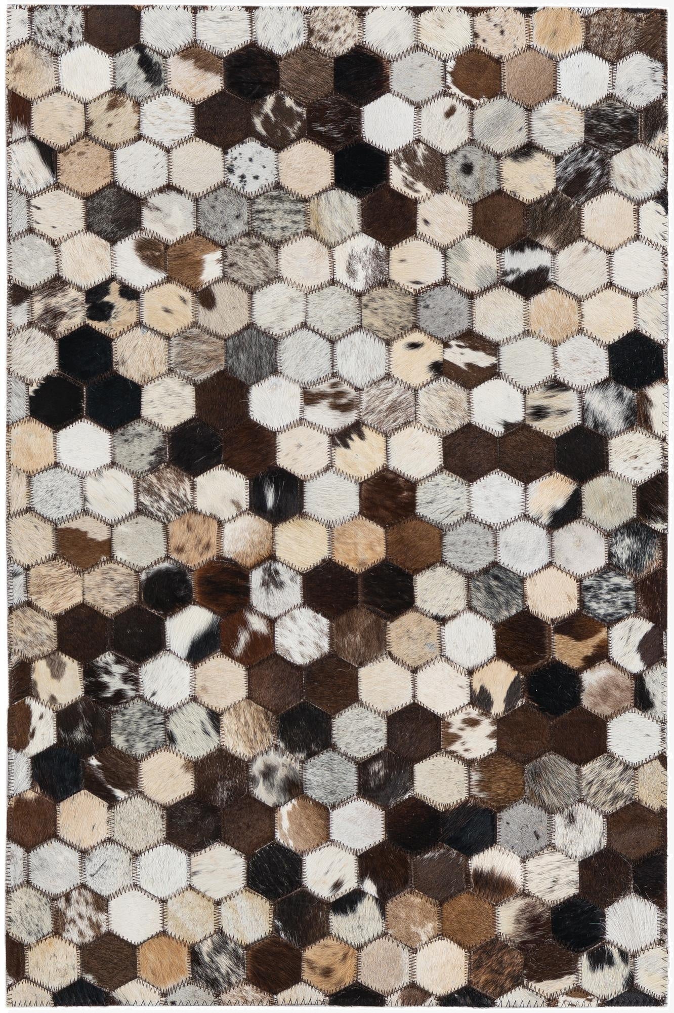 2' x 3' 1 Cowhide Leather Rug