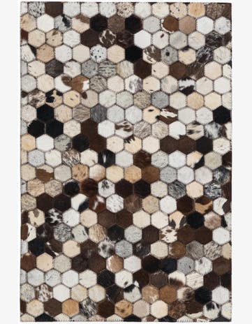 2' x 3' 1 Cowhide Leather Rug