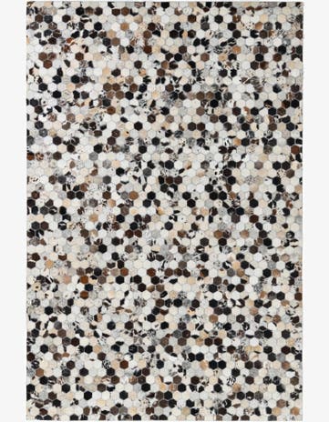 5' 2 x 7' 10 Cowhide Leather Rug