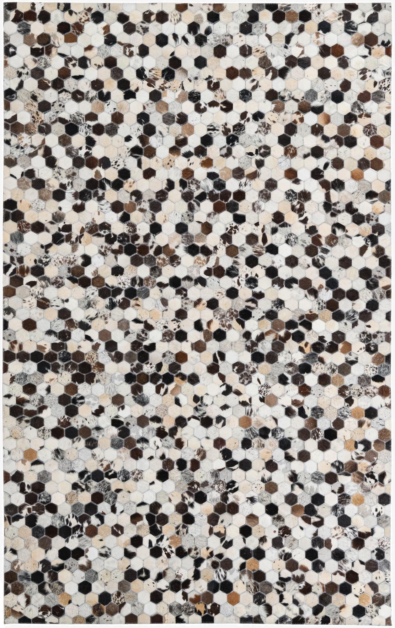 5' x 8' 1 Cowhide Leather Rug