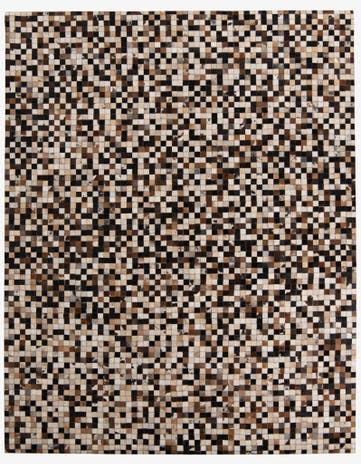 7' 9 x 9' 10 Cowhide Leather Rug