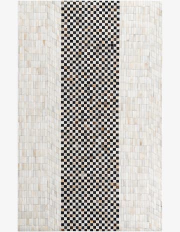 5' 2 x 8' 2 Cowhide Leather Rug