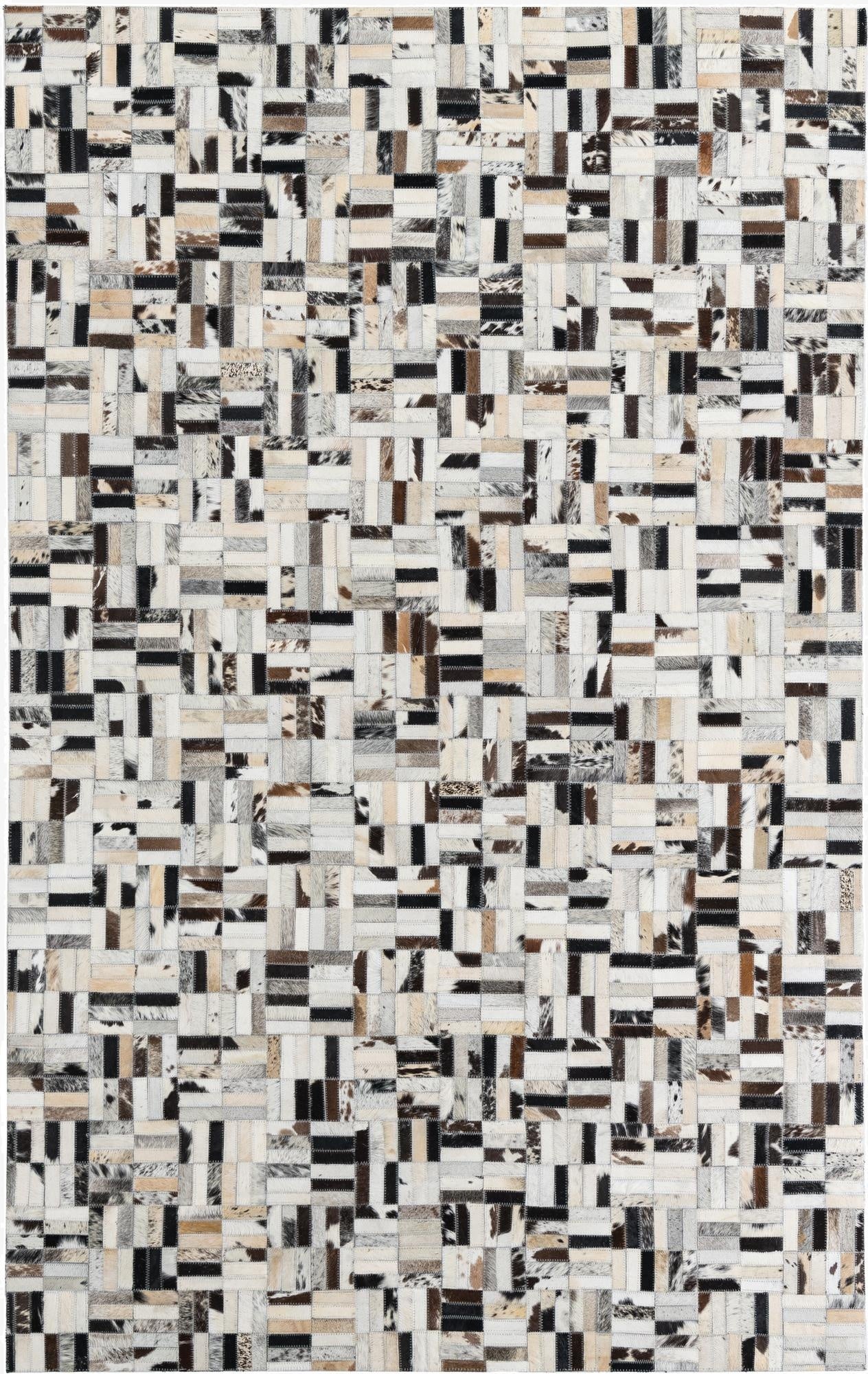 5' x 7' 9 Cowhide Leather Rug