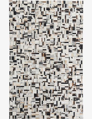 5' x 7' 9 Cowhide Leather Rug