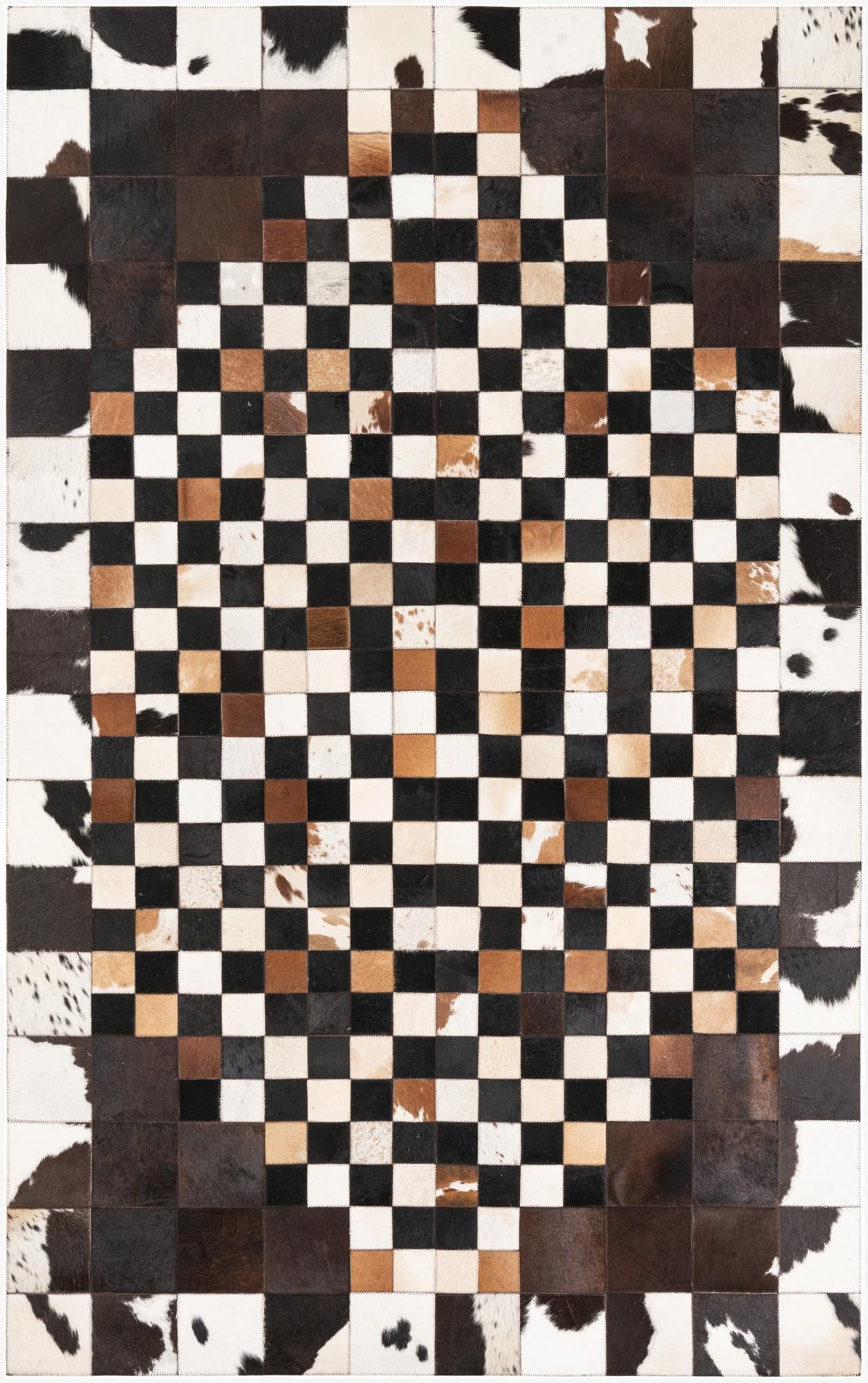 5' 1 x 8' 1 Cowhide Leather Rug