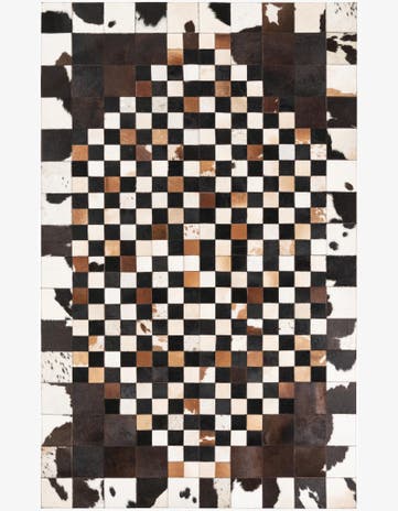 5' 1 x 8' 1 Cowhide Leather Rug