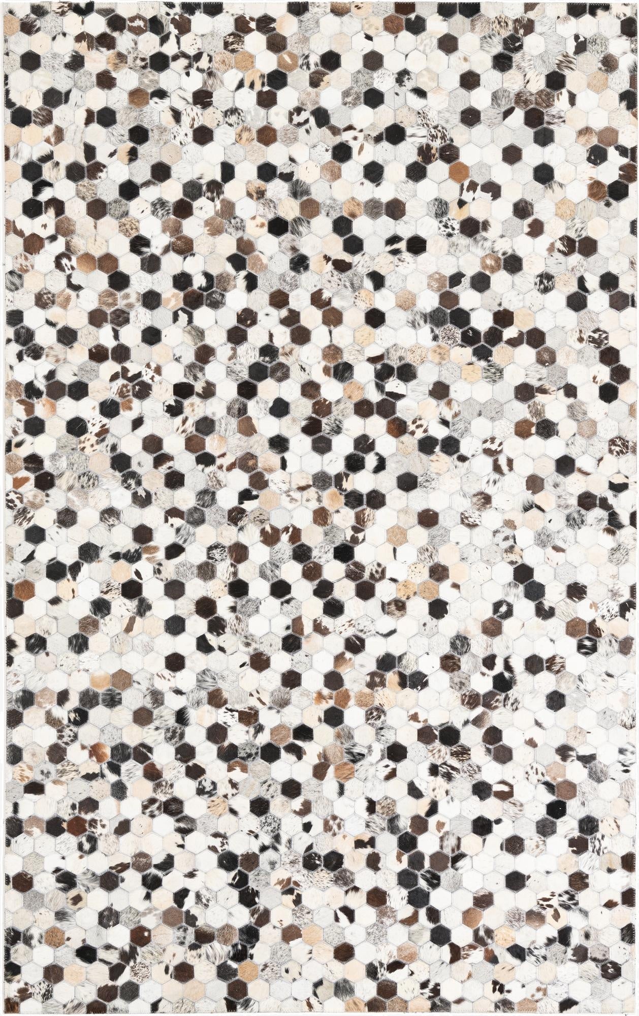 5' 1 x 8' 1 Cowhide Leather Rug