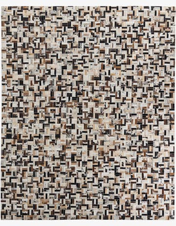 8' x 9' 9 Cowhide Leather Rug