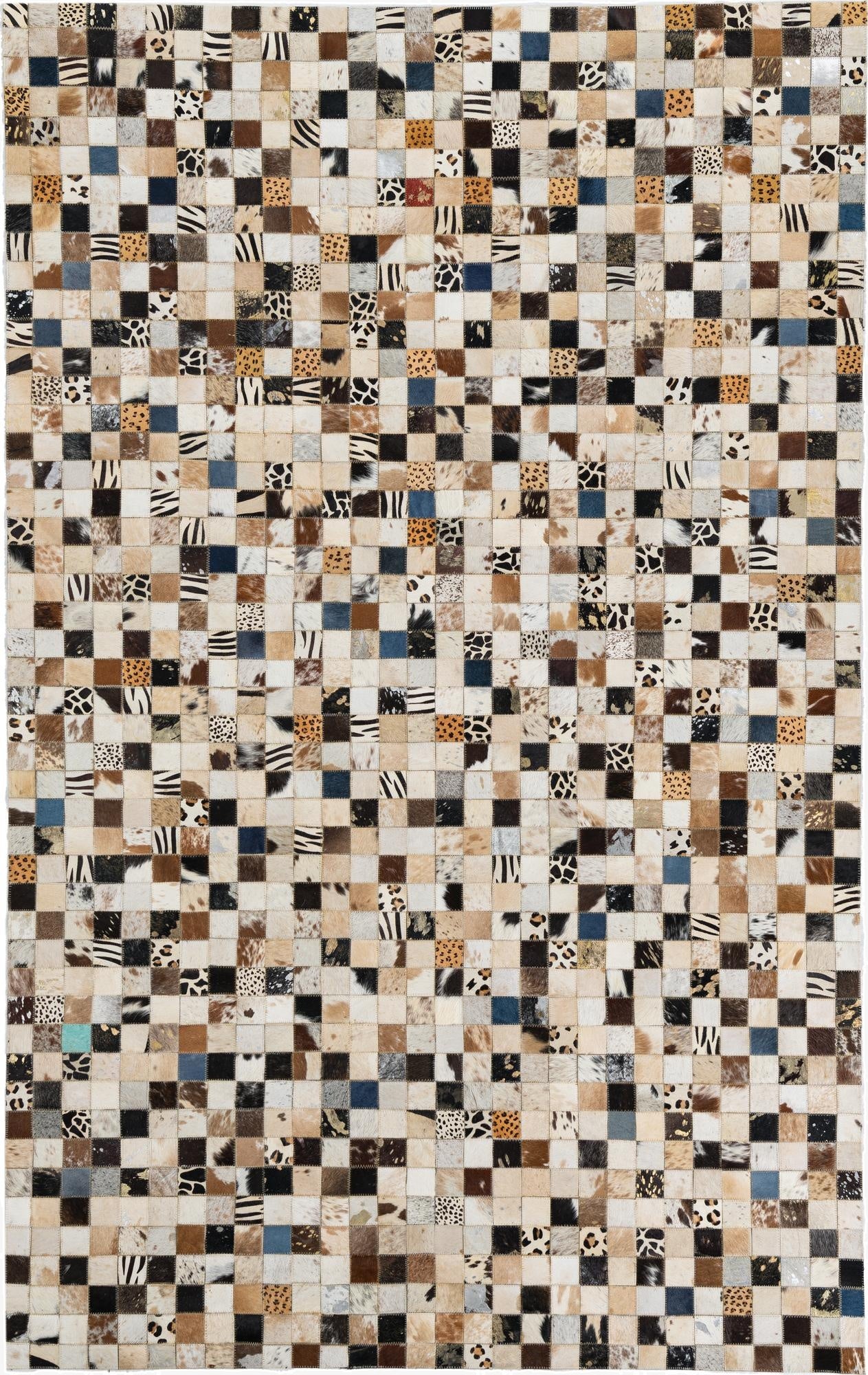 5' 1 x 8' Cowhide Leather Rug