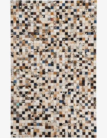 5' 1 x 8' Cowhide Leather Rug
