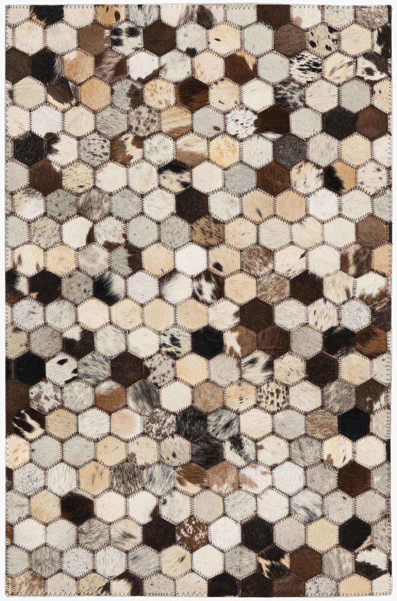 2' x 3' 1 Cowhide Leather Rug