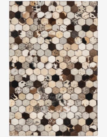 2' x 3' 1 Cowhide Leather Rug