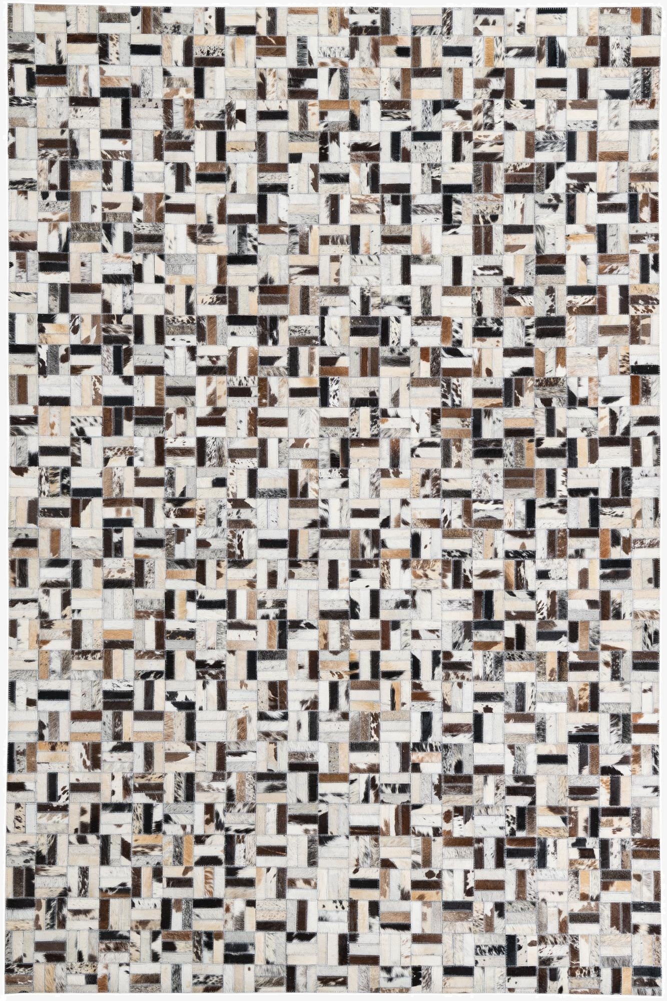 5' 3 x 7' 10 Cowhide Leather Rug