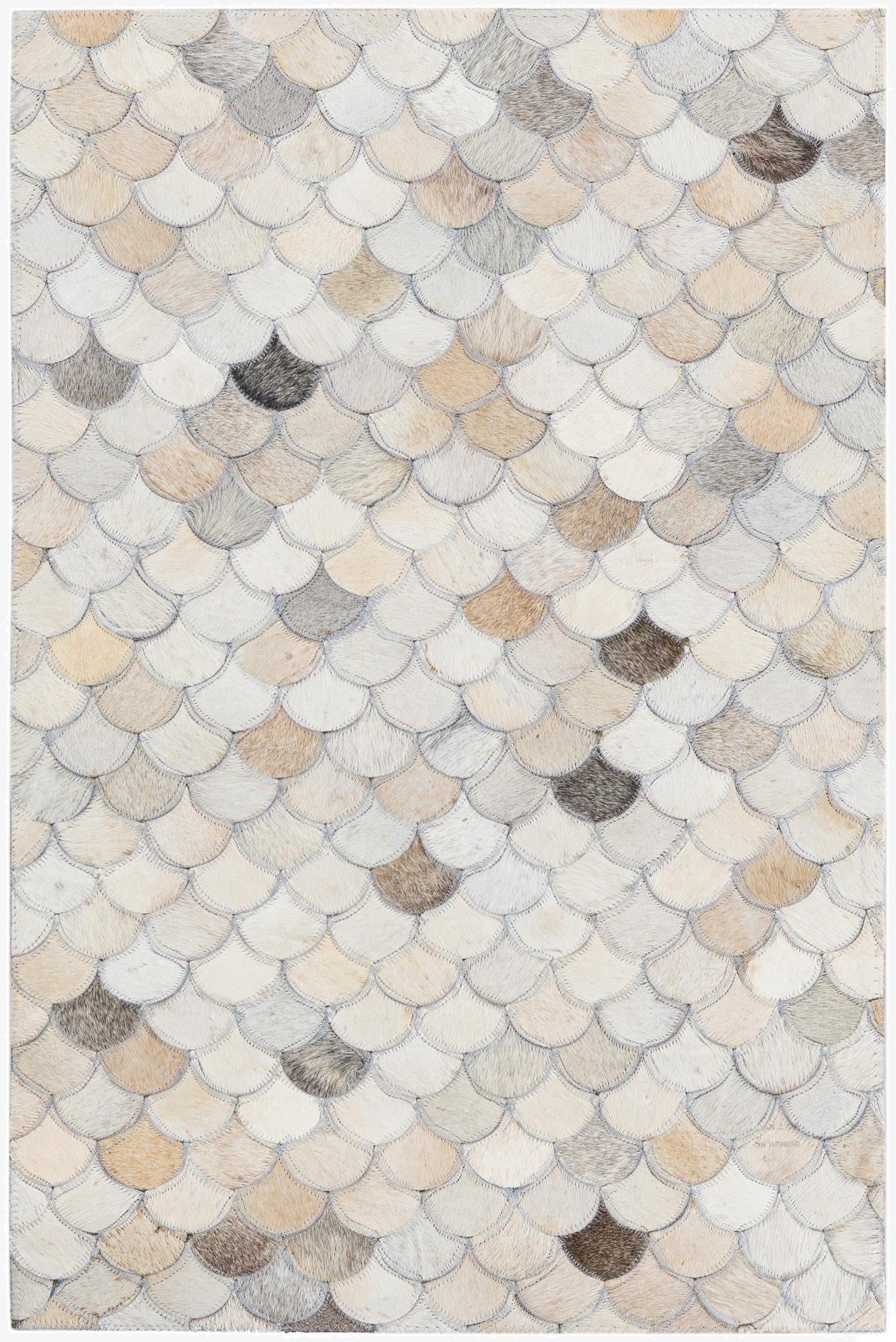 2' x 3' 1 Cowhide Leather Rug