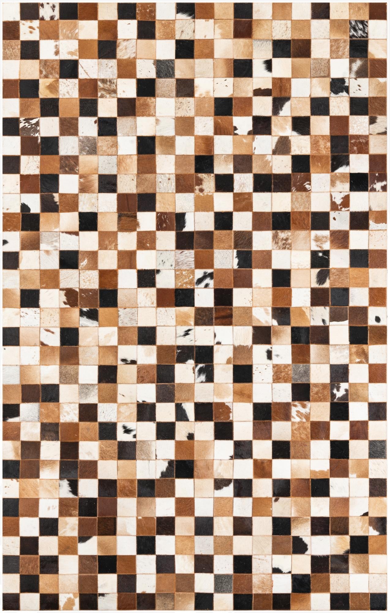 5' x 8' 1 Cowhide Leather Rug