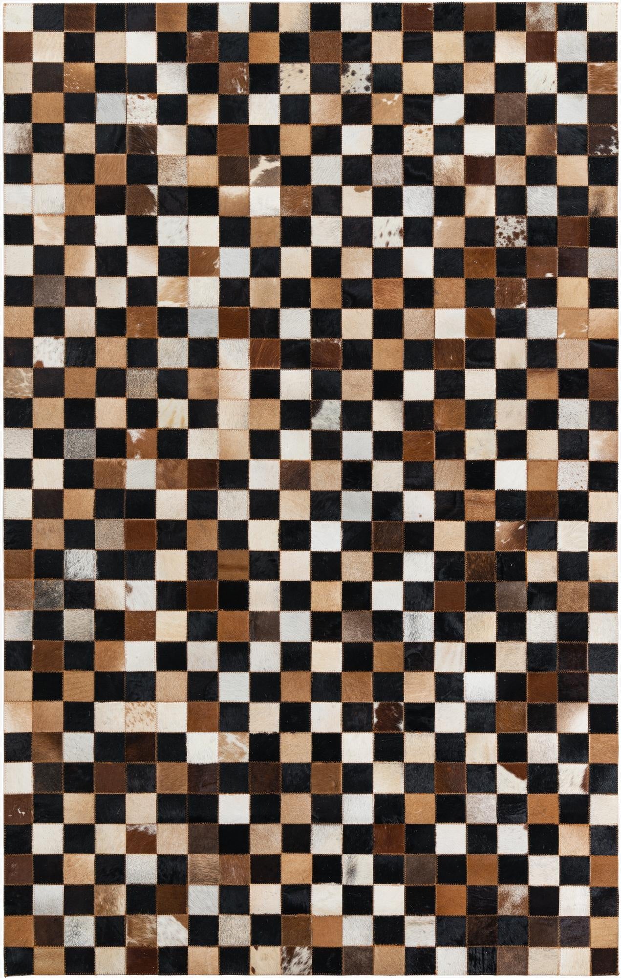5' 1 x 8' Cowhide Leather Rug
