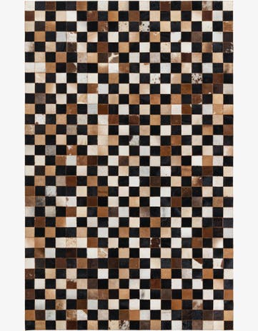 5' 1 x 8' Cowhide Leather Rug