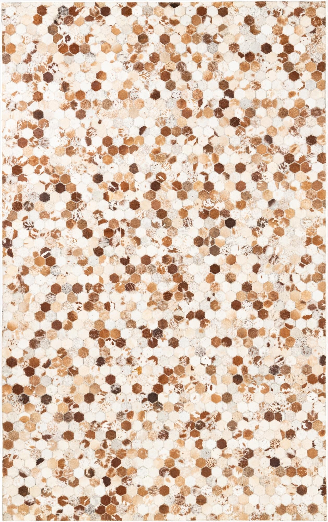 5' 1 x 8' 2 Cowhide Leather Rug