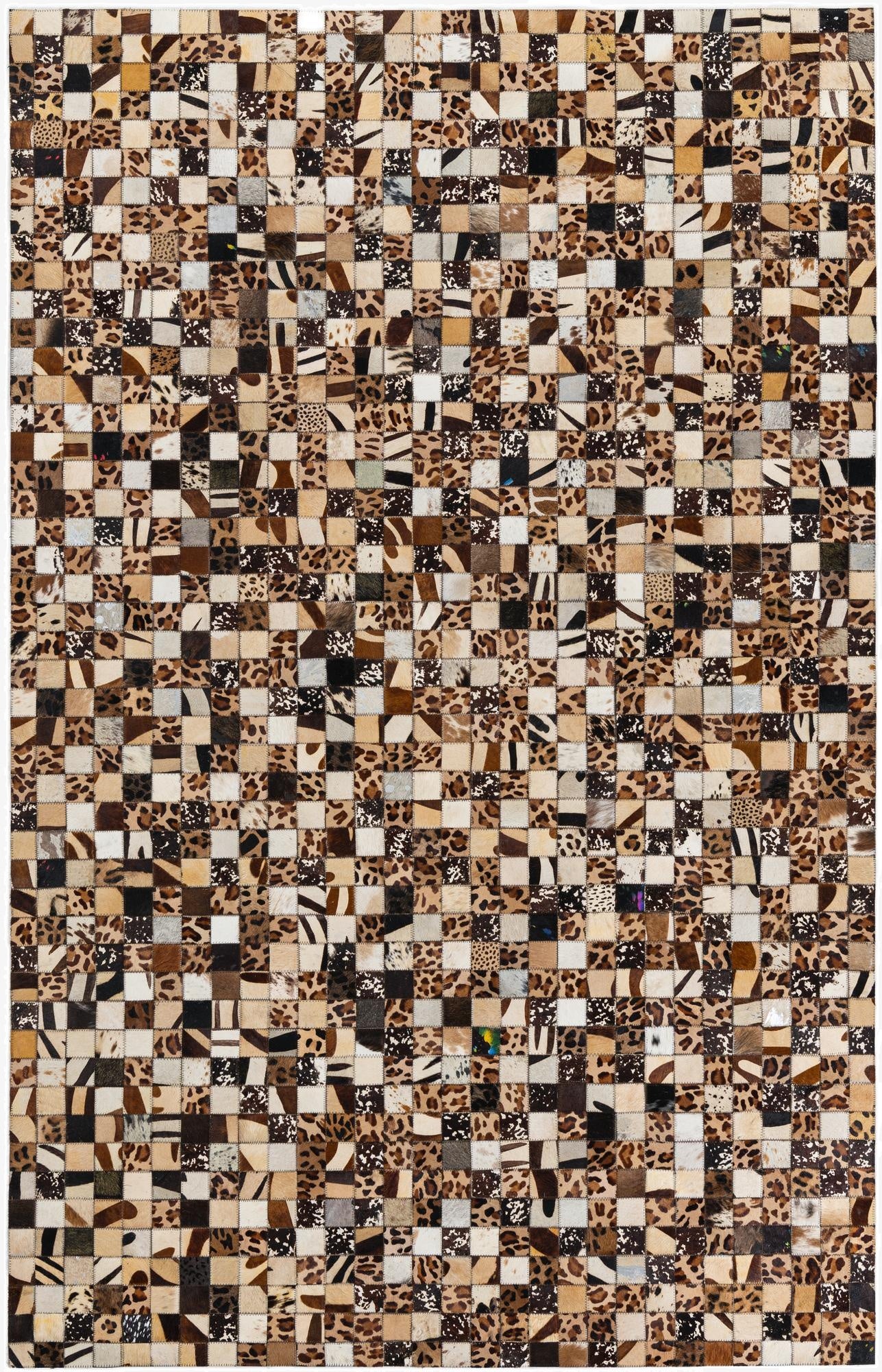 5' 1 x 8' 1 Cowhide Leather Rug