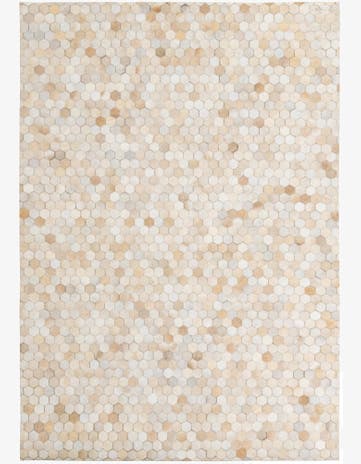 5' 4 x 7' 7 Cowhide Leather Rug