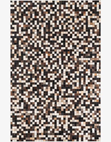 5' 1 x 8' Cowhide Leather Rug