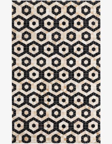 4' x 6' 3 Cowhide Leather Rug