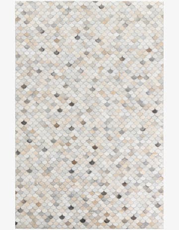 5' 1 x 7' 10 Cowhide Leather Rug