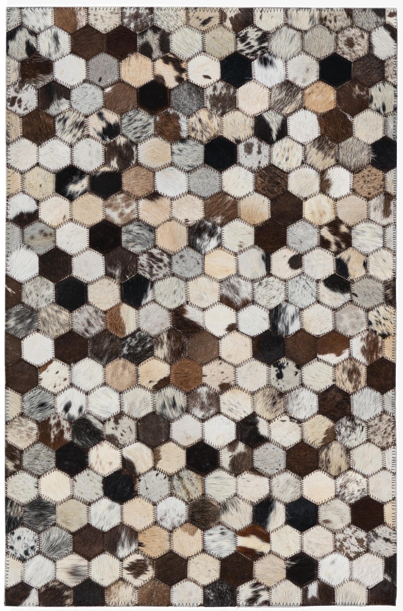 2' x 3' 1 Cowhide Leather Rug