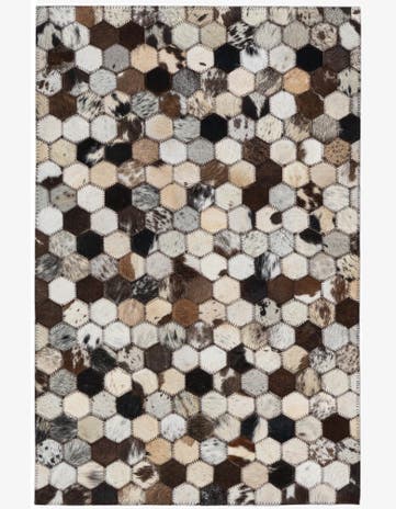 2' x 3' 1 Cowhide Leather Rug