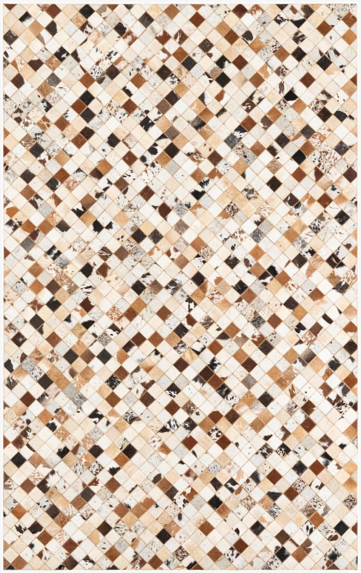 5' x 8' Cowhide Leather Rug