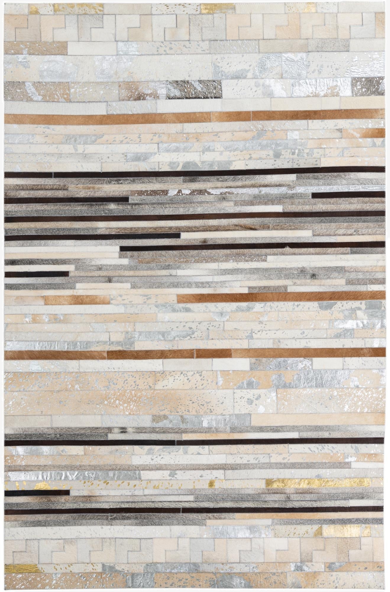 5' 1 x 7' 10 Cowhide Leather Rug