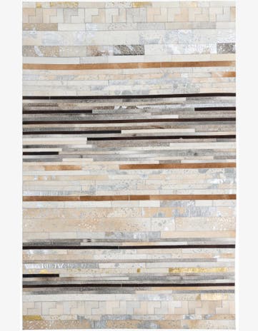 5' 1 x 7' 10 Cowhide Leather Rug