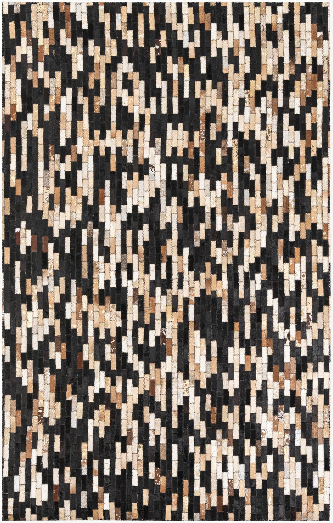 5' x 7' 9 Cowhide Leather Rug