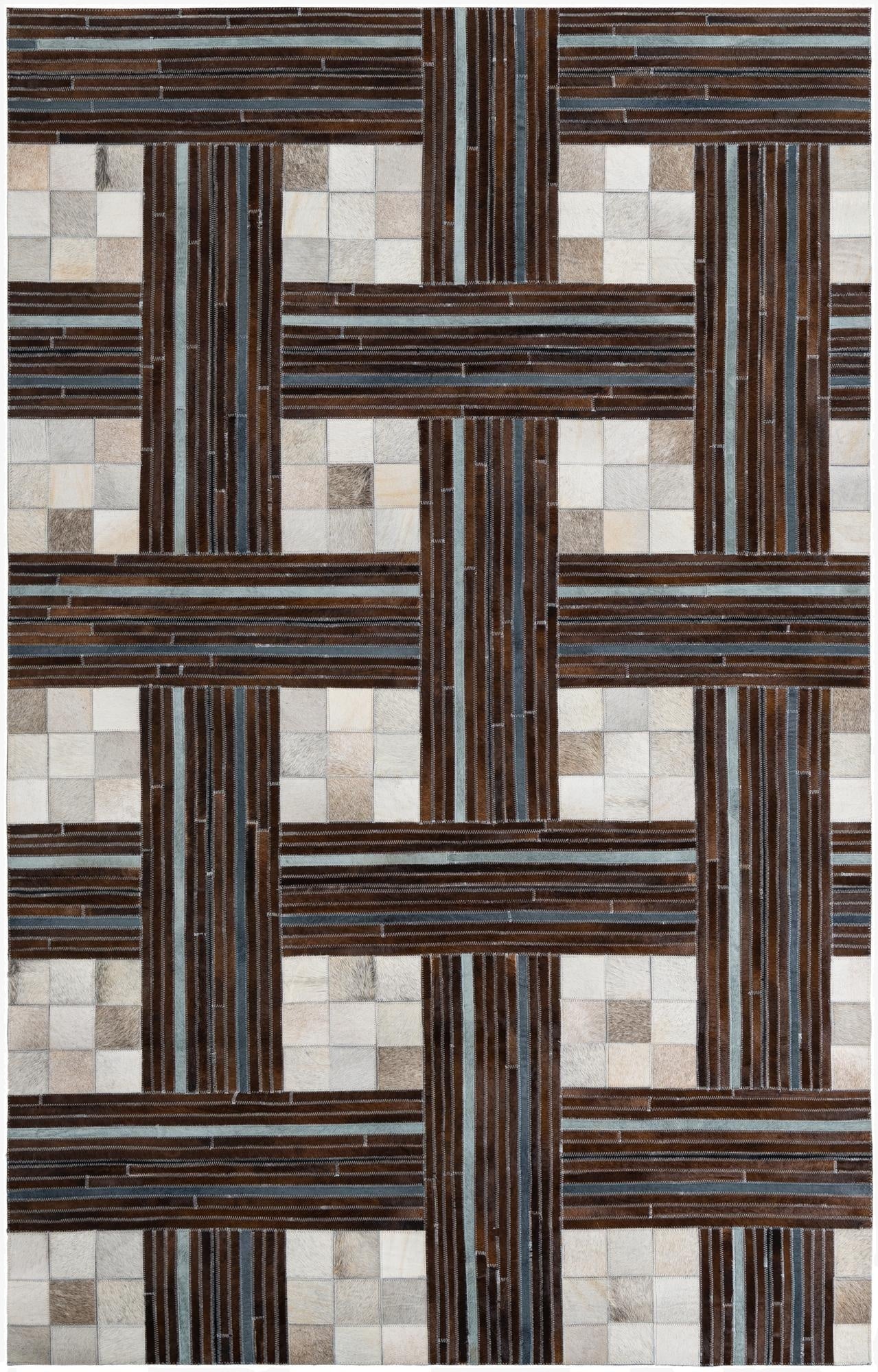 5' x 7' 10 Cowhide Leather Rug