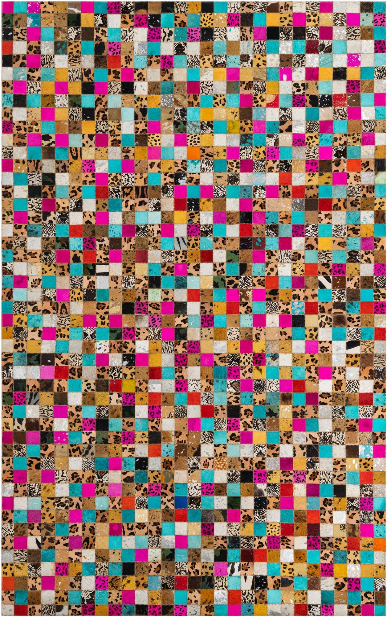 5' x 7' 10 Cowhide Leather Rug